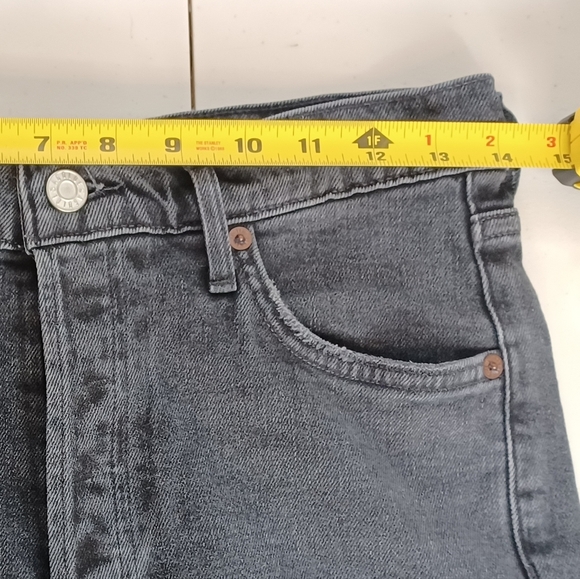 AGOLDE Nico Washed Black High-Rise Distressed Sz 28 Ankle Jeans - Picture 12 of 13